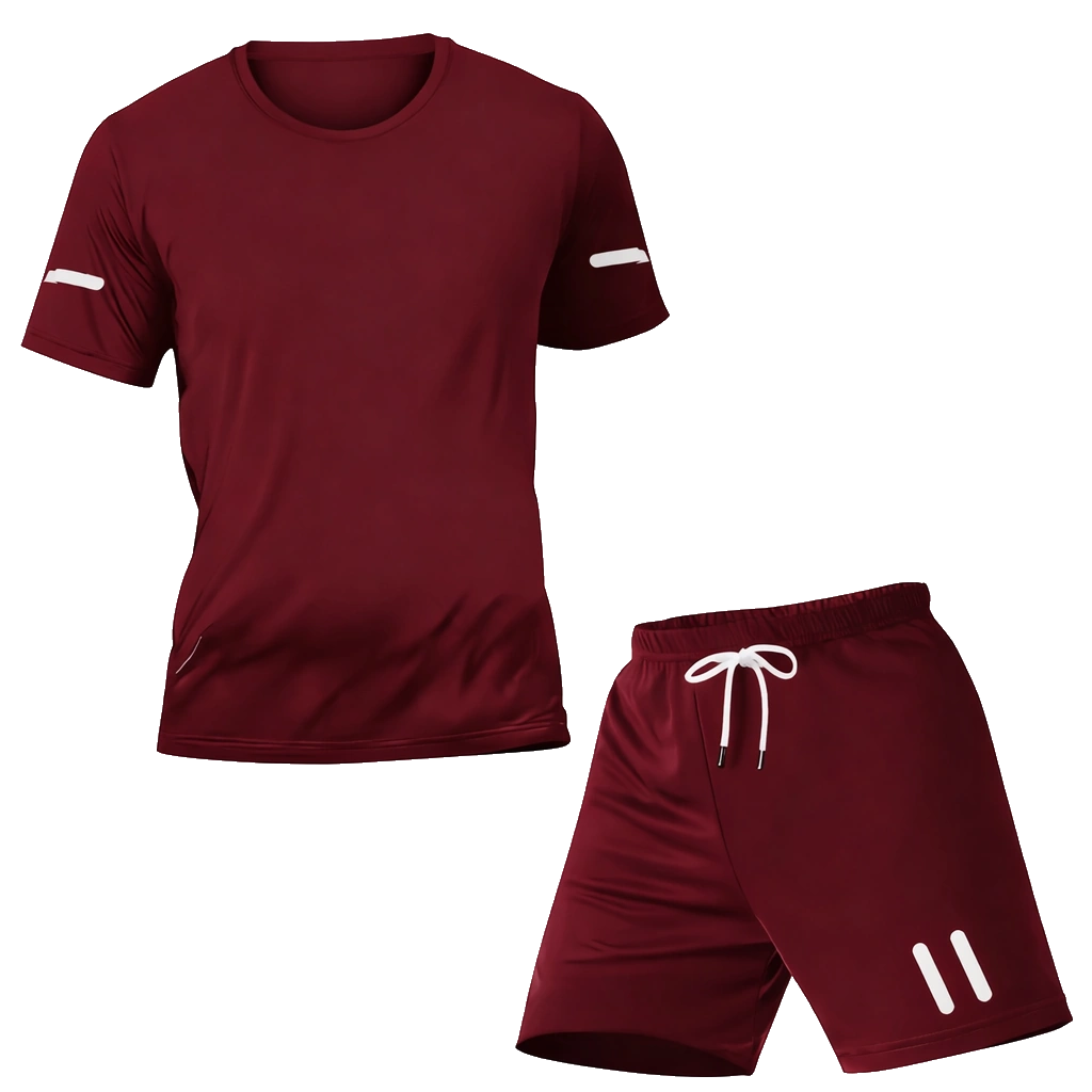 Conjunto deportivo rojo vino
