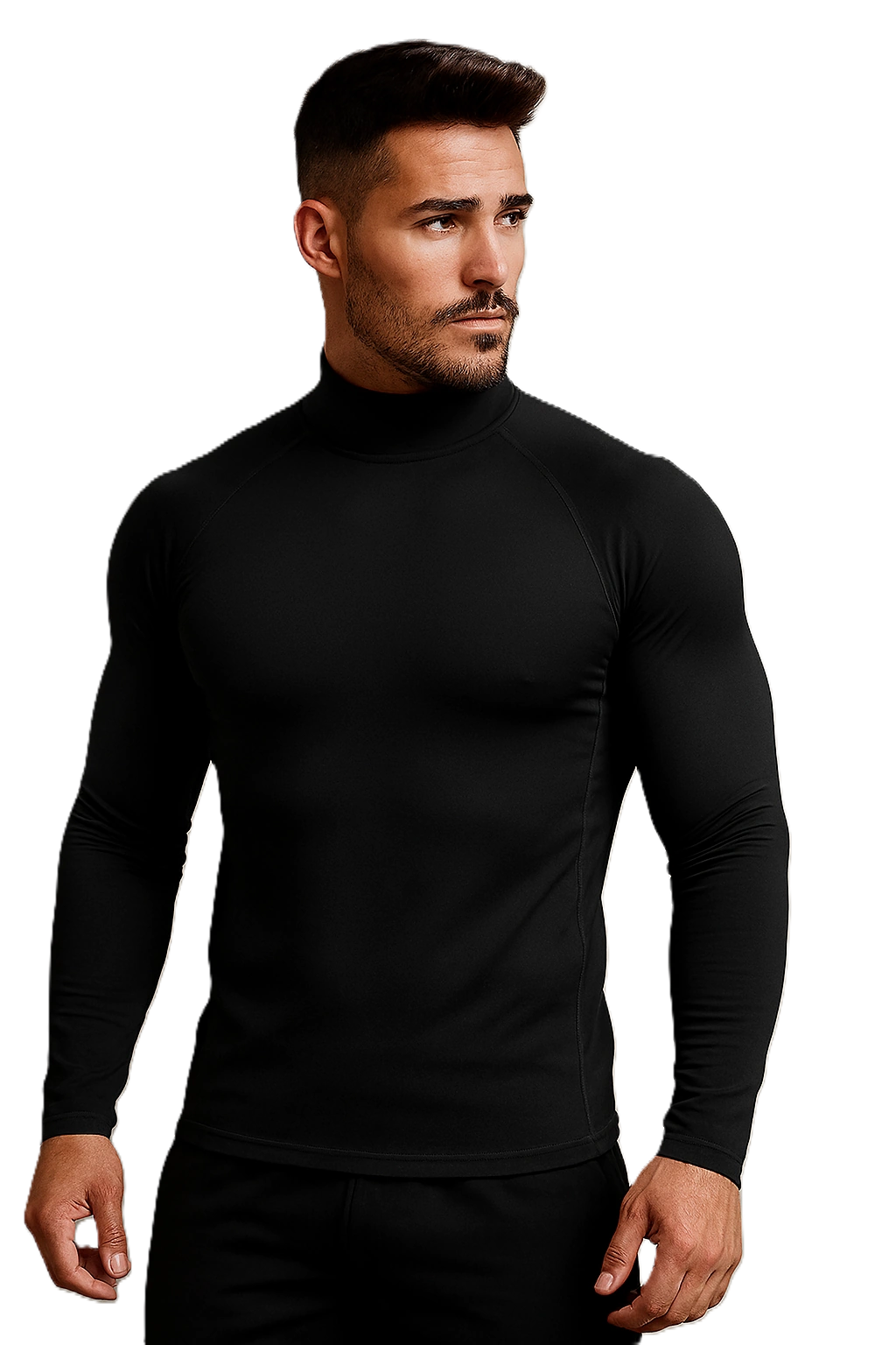 Camisa de Compresión Negra cuello alto